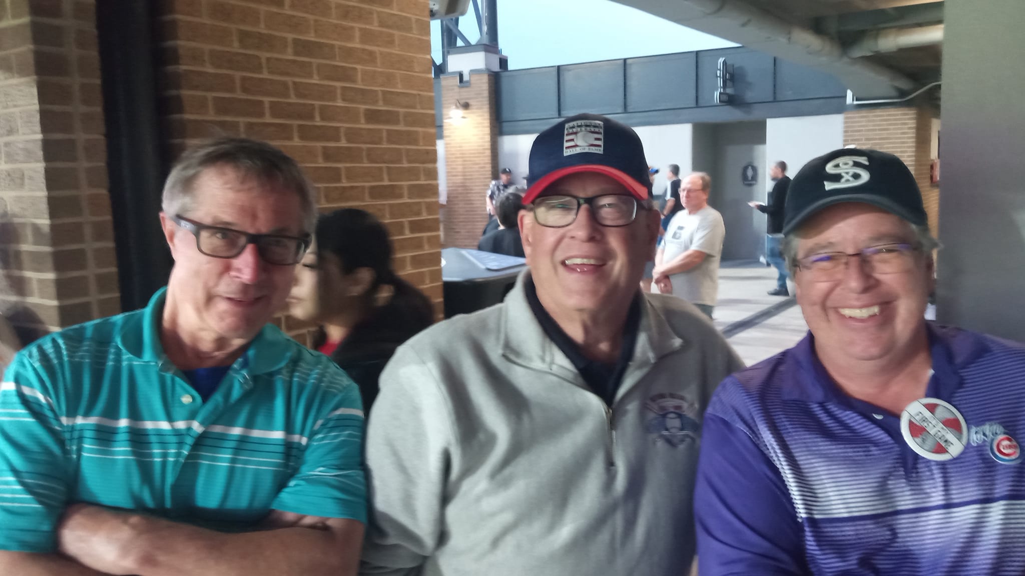Gene Gomes, Ed Edmonds, and Mike Haupert at the convention ball game