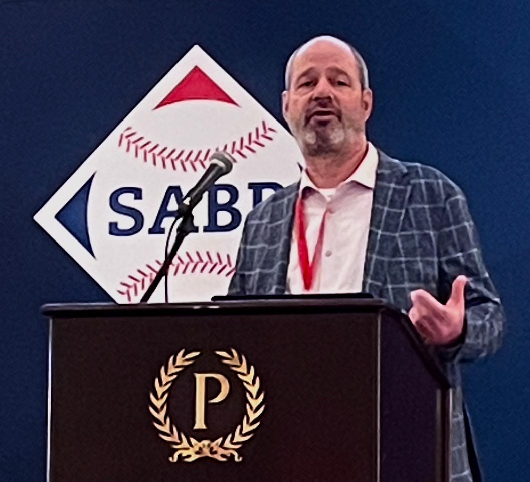 Dan Levitt making a research presentation at the SABR convention