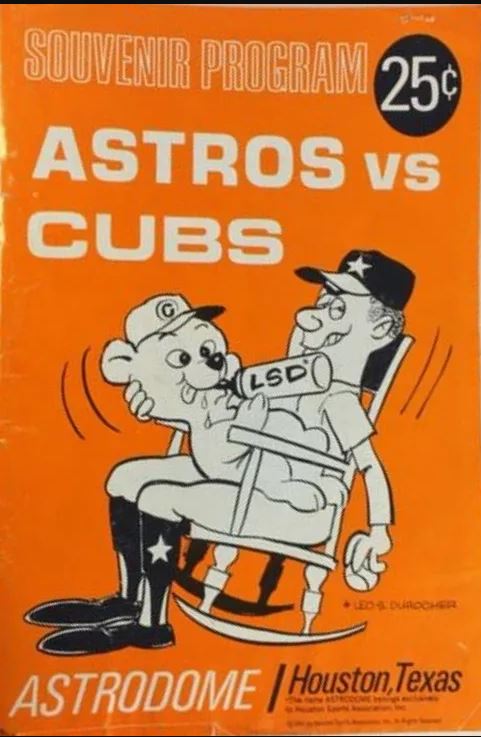 LSD on cover of 1966 Houston Astros program  LSD on cover of 1966 Houston Astros program