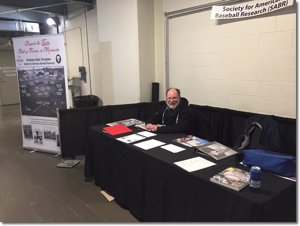 Rich Arpi and the Halsey Hall SABR display at Twinsfest