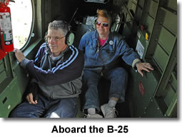Stew and Brenda aboard a B-25