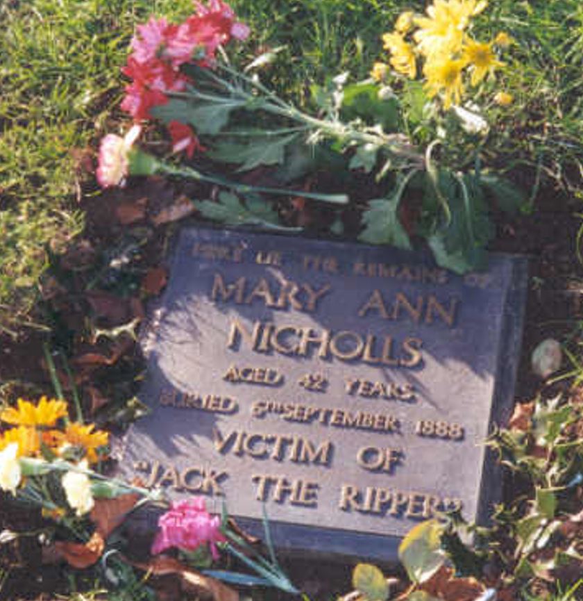 Grave of Jack T. Ripper Victim Mary Ann Nicholls